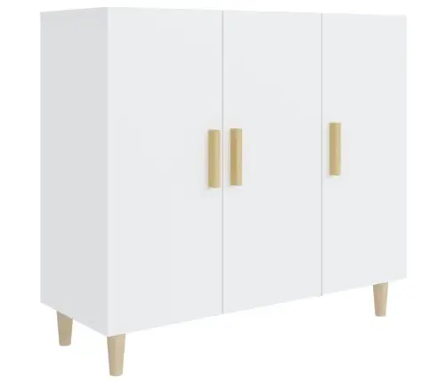 Kumode, Balta, 90X34X80 Cm, Inženierijas Koks Vidaxl