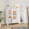Kumode, Balta, 90X34X80 Cm, Inženierijas Koks Vidaxl
