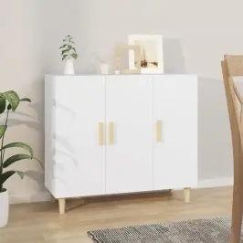 Kumode, Balta, 90X34X80 Cm, Inženierijas Koks Vidaxl