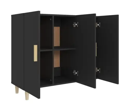 Kumode, Melns, 90X34X80 Cm, Inženierijas Koks Vidaxl