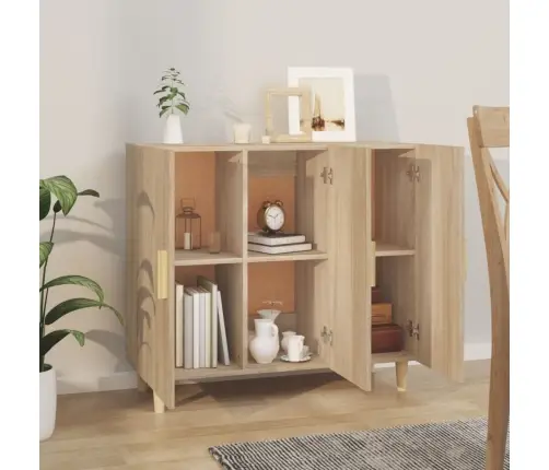 Šoninė Spintelė, Sonoma Ąžuolo, 90X34X80cm Apdirbta Mediena