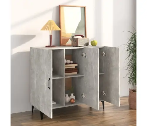 Šoninė Spintelė, Betono Pilka, 90X34X80cm Apdirbta Mediena