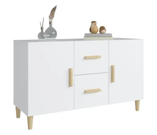 Kumode, Balta, 100X36X60 Cm, Inženierijas Koks Vidaxl