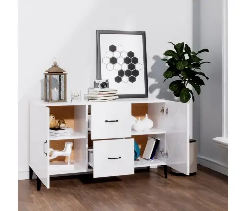 Puhvetkapp, Kõrgläikega Valge, 100 X 36 X 60 cm Tehispuit