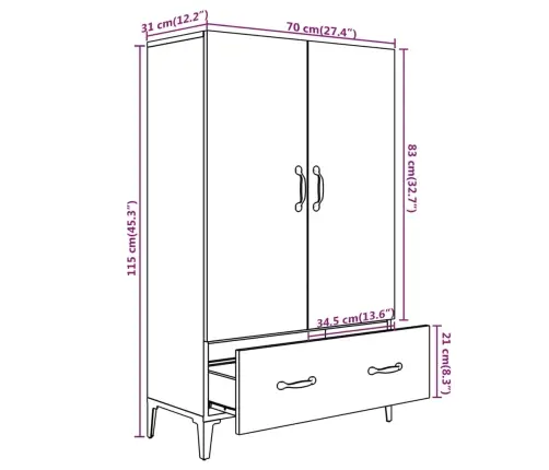 Augstais Skapītis, Betonpelēks, 70X31X115 Cm, Inženierijas Koks Vidaxl Augstais Skapītis, Betonpelēks, 70X31X115 Cm, Inženierijas Koks Vidaxl