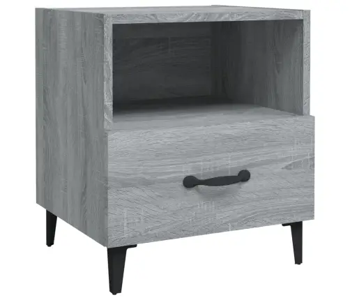 Naktsskapīši, 2 Gab., Pelēka Ozolkoka Krāsa, Inženierijas Koks Vidaxl