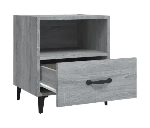 Naktsskapīši, 2 Gab., Pelēka Ozolkoka Krāsa, Inženierijas Koks Vidaxl