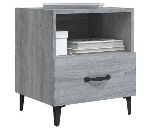 Naktsskapīši, 2 Gab., Pelēka Ozolkoka Krāsa, Inženierijas Koks Vidaxl