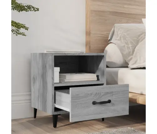 Naktsskapīši, 2 Gab., Pelēka Ozolkoka Krāsa, Inženierijas Koks Vidaxl