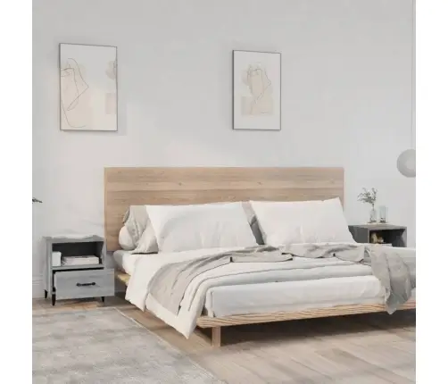 Naktsskapīši, 2 Gab., Pelēka Ozolkoka Krāsa, Inženierijas Koks Vidaxl