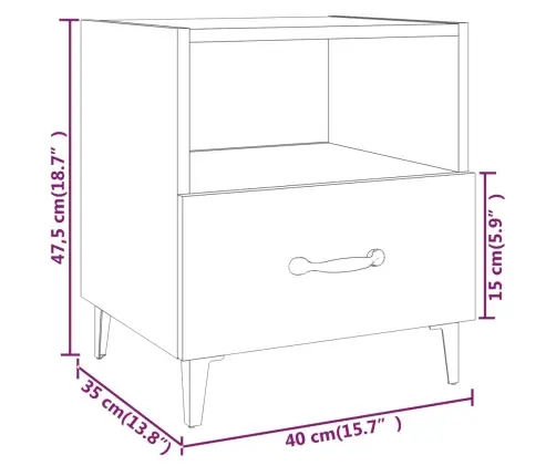 Naktsskapīši, 2 Gab., Brūna Ozola, Inženierijas Koks Vidaxl Naktsskapīši, 2 Gab., Brūna Ozola, Inženierijas Koks Vidaxl