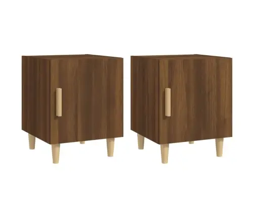 Naktsskapīši, 2 Gab., Brūna Ozola, Inženierijas Koks Vidaxl