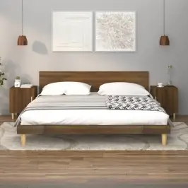 Naktsskapīši, 2 Gab., Brūna Ozola, Inženierijas Koks Vidaxl