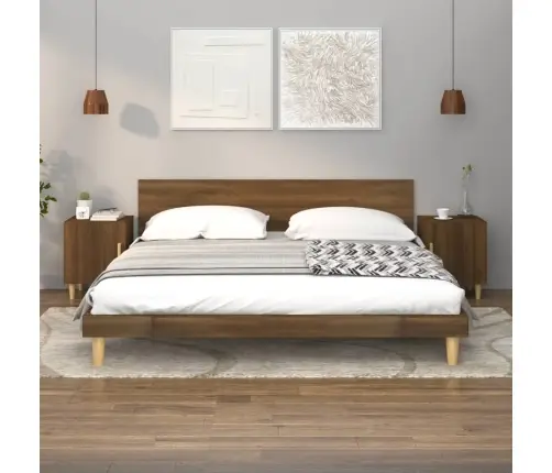 Naktsskapīši, 2 Gab., Brūna Ozola, Inženierijas Koks Vidaxl