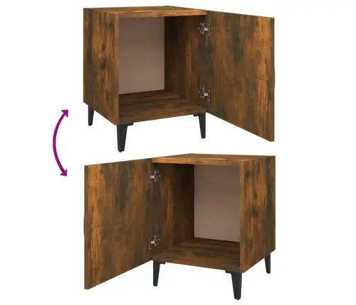 Naktinės Spintelės, 2Vnt., Dūminio Ąžuolo, Apdirbta Mediena