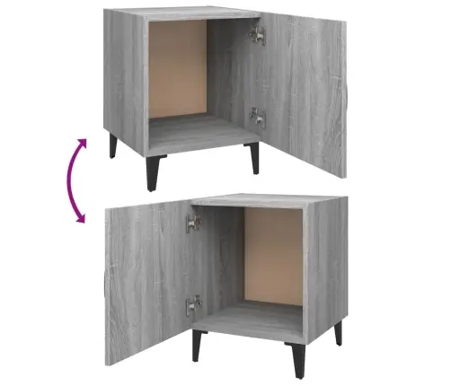 Naktsskapīši, 2 Gab., Pelēka Ozolkoka Krāsa, Inženierijas Koks Vidaxl Naktsskapīši, 2 Gab., Pelēka Ozolkoka Krāsa, Inženierijas Koks Vidaxl