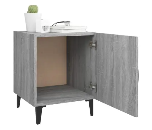 Naktsskapīši, 2 Gab., Pelēka Ozolkoka Krāsa, Inženierijas Koks Vidaxl Naktsskapīši, 2 Gab., Pelēka Ozolkoka Krāsa, Inženierijas Koks Vidaxl