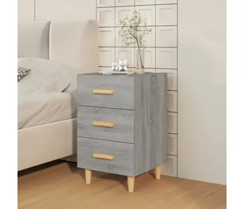 Naktinė Spintelė, Pilka Ąžuolo, 40X40X66cm Apdirbta Mediena