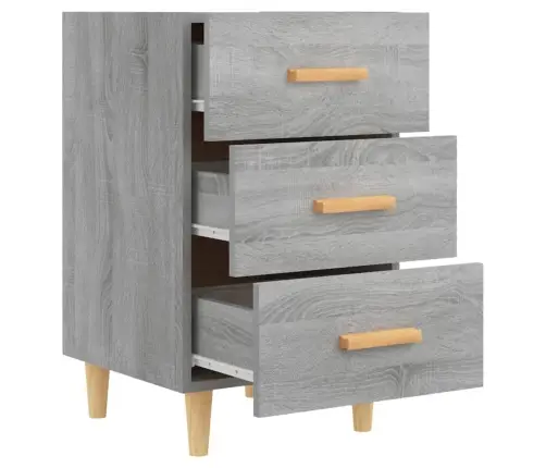 Naktinė Spintelė, Pilka Ąžuolo, 40X40X66cm Apdirbta Mediena