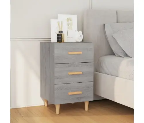 Naktinė Spintelė, Pilka Ąžuolo, 40X40X66cm Apdirbta Mediena