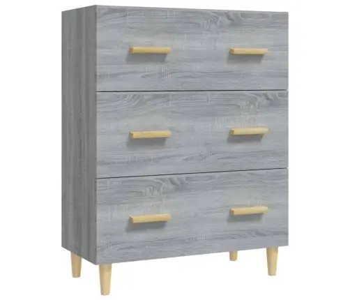 Kumode, Pelēcīga Ozolkoka, 70X34X90 Cm, Inženierijas Koks Vidaxl