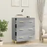 Kumode, Pelēcīga Ozolkoka, 70X34X90 Cm, Inženierijas Koks Vidaxl