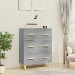 Kumode, Pelēcīga Ozolkoka, 70X34X90 Cm, Inženierijas Koks Vidaxl