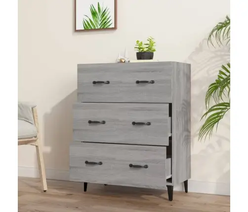 Kumode, Pelēka Ozolkoka, 69,5X34X90 Cm, Inženierijas Koks Vidaxl