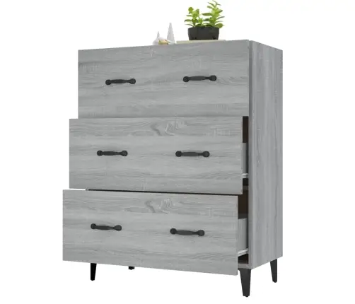 Kumode, Pelēka Ozolkoka, 69,5X34X90 Cm, Inženierijas Koks Vidaxl