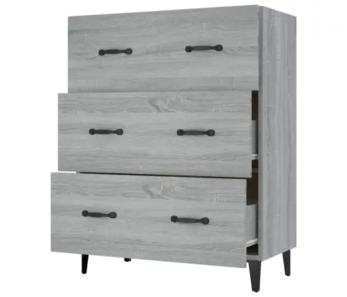 Kumode, Pelēka Ozolkoka, 69,5X34X90 Cm, Inženierijas Koks Vidaxl