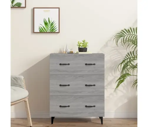 Kumode, Pelēka Ozolkoka, 69,5X34X90 Cm, Inženierijas Koks Vidaxl