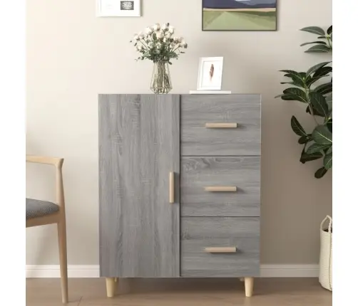 Šoninė Spintelė, Pilka Ąžuolo, 69,5X34X90cm Apdirbta Mediena