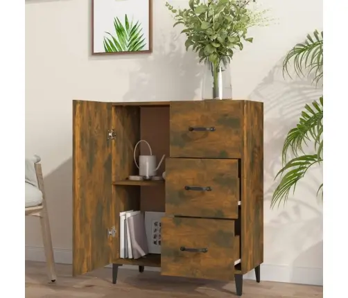 Šoninė Spintelė, Dūminio Ąžuolo, 69,5X34X90cm Apdirbta Mediena