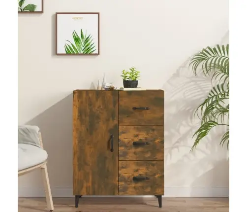 Šoninė Spintelė, Dūminio Ąžuolo, 69,5X34X90cm Apdirbta Mediena