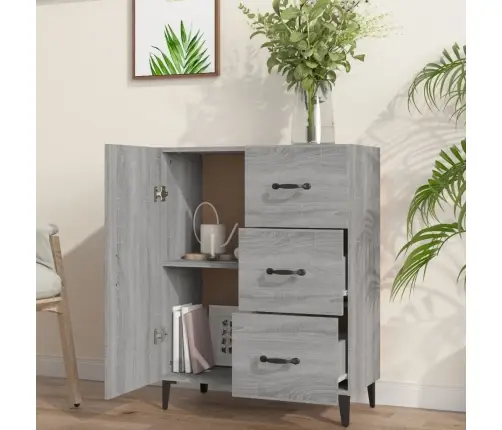 Kumode, Pelēka Ozolkoka, 69,5X34X90 Cm, Inženierijas Koks Vidaxl