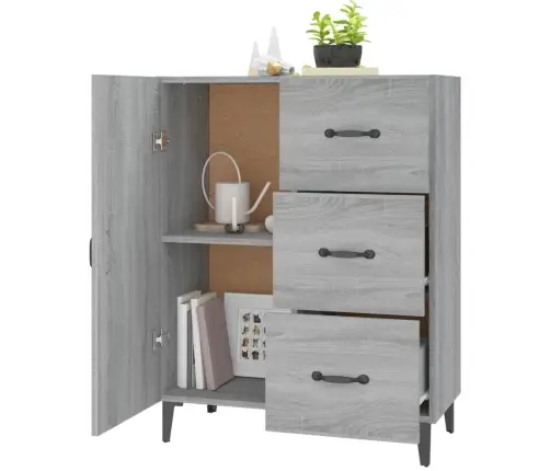 Kumode, Pelēka Ozolkoka, 69,5X34X90 Cm, Inženierijas Koks Vidaxl