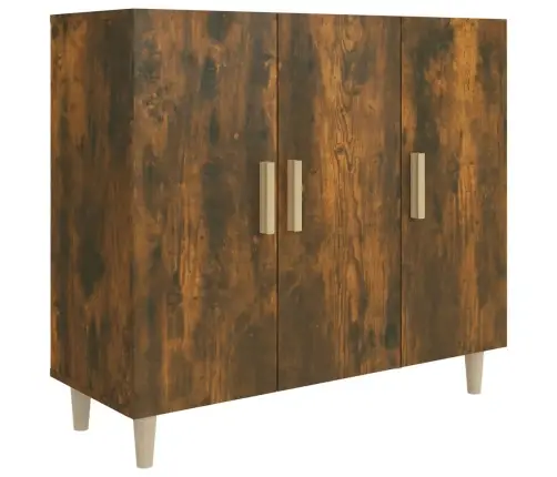 Šoninė Spintelė, Dūminio Ąžuolo, 90X34X80cm Apdirbta Mediena Šoninė Spintelė, Dūminio Ąžuolo, 90X34X80cm Apdirbta Mediena