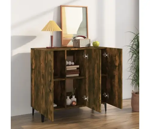 Kumode, Ozolkoka Krāsa, 90X34X80 Cm, Inženierijas Koks Vidaxl