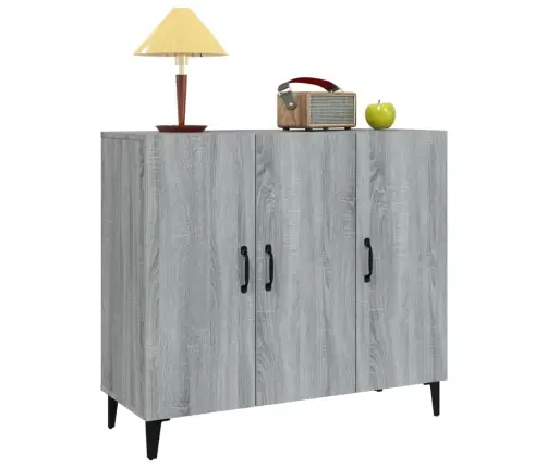 Kumode, Pelēka Ozolkoka Krāsa, 90X34X80 Cm, Inženierijas Koks Vidaxl