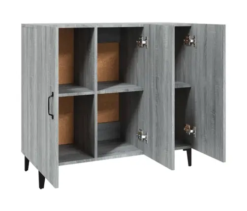 Kumode, Pelēka Ozolkoka Krāsa, 90X34X80 Cm, Inženierijas Koks Vidaxl