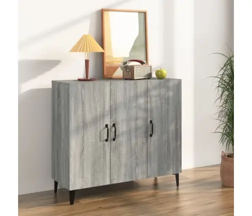 Kumode, Pelēka Ozolkoka Krāsa, 90X34X80 Cm, Inženierijas Koks Vidaxl