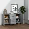 Kumode, Pelēka Ozolkoka Krāsa, 100X36X60 Cm, Inženierijas Koks Vidaxl