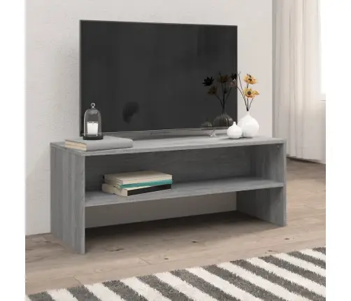 Tv Skapītis, Pelēka Ozolkoka, 100X40X40 Cm, Inženierijas Koks Vidaxl