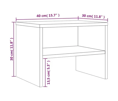 Naktsskapīši, 2 Gb., Koka Krāsa, 40X30X30 Cm, Inženierijas Koks Vidaxl