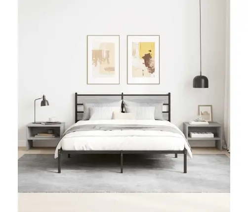 Naktsskapītis, Pelēka Ozolkoka, 40X30X30 Cm, Inženierijas Koks Vidaxl