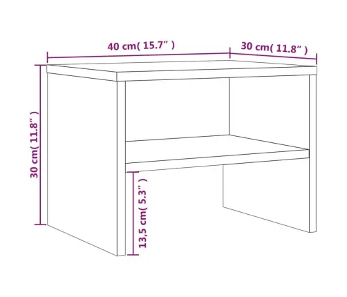 Naktsskapīši, 2 Gab., Pelēki, 40X30X30 Cm, Inženierijas Koks Vidaxl