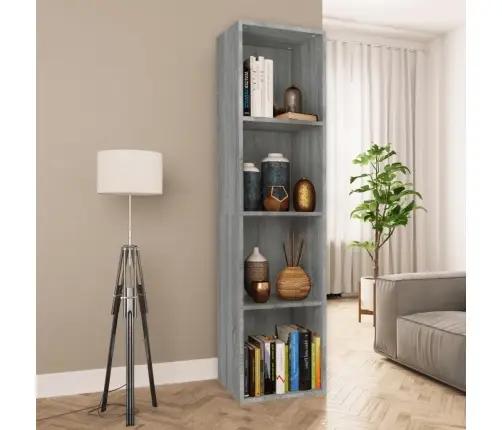 Grāmatu Plaukts/Tv Plaukts, Pelēka Ozolkoka Krāsa, 36X30X143 Cm Vidaxl