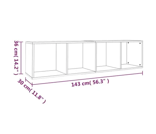 Grāmatu Plaukts/Tv Plaukts, Ozolkoka Krāsa, 36X30X143 Cm Vidaxl