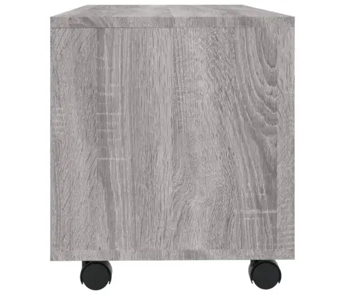 Tv Galds Ar Ritenīšiem, Pelēks, 90X35X35 Cm, Inženierijas Koks Vidaxl