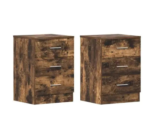 Öökapid 2 Tk, Suitsutatud Tamm, 38 X 35 X 56 cm Tehispuit